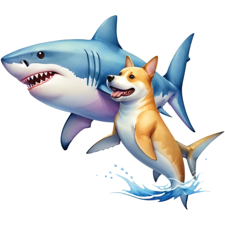 Shark with dog emoji