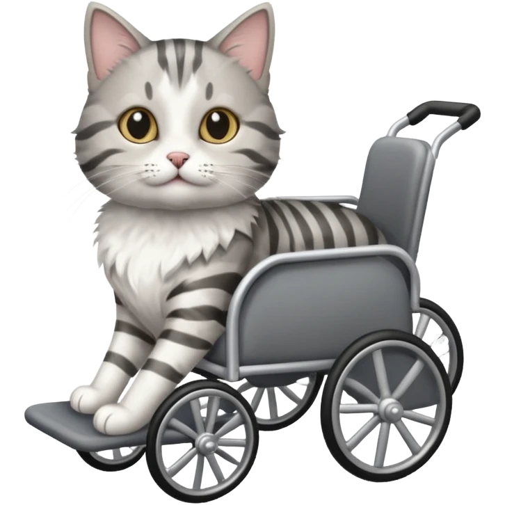 cat in a pet wheelchair emoji