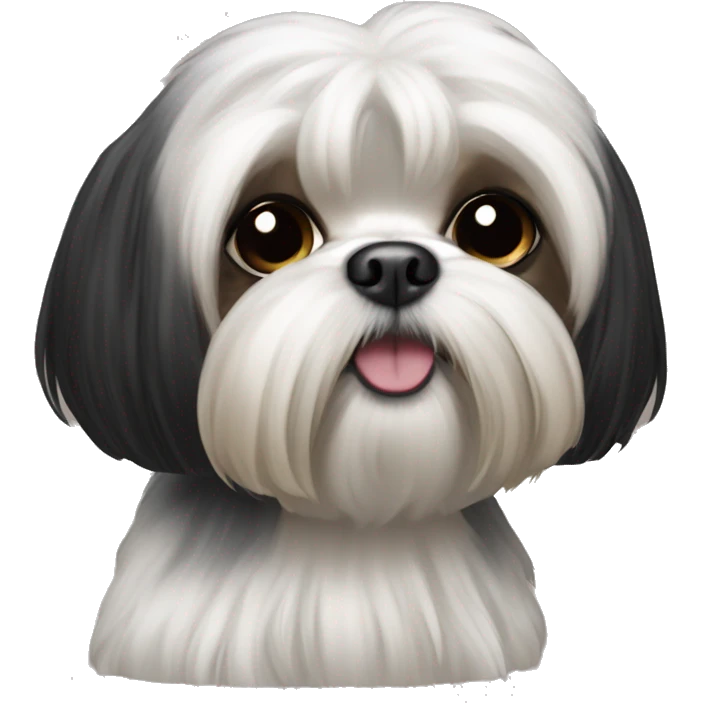 black maltese shihtzu with a cashew emoji