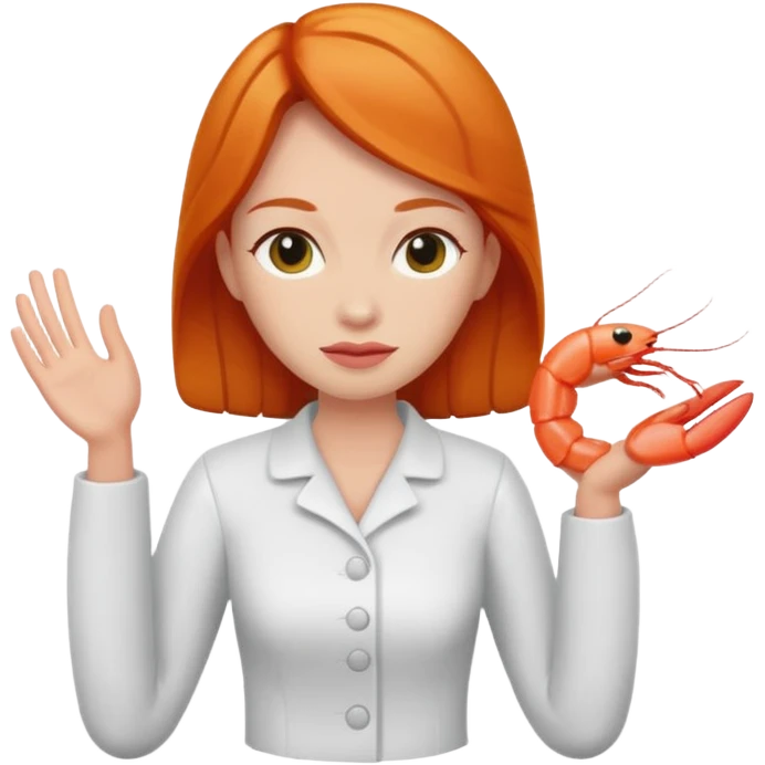 ginger woman with shrimp posture emoji