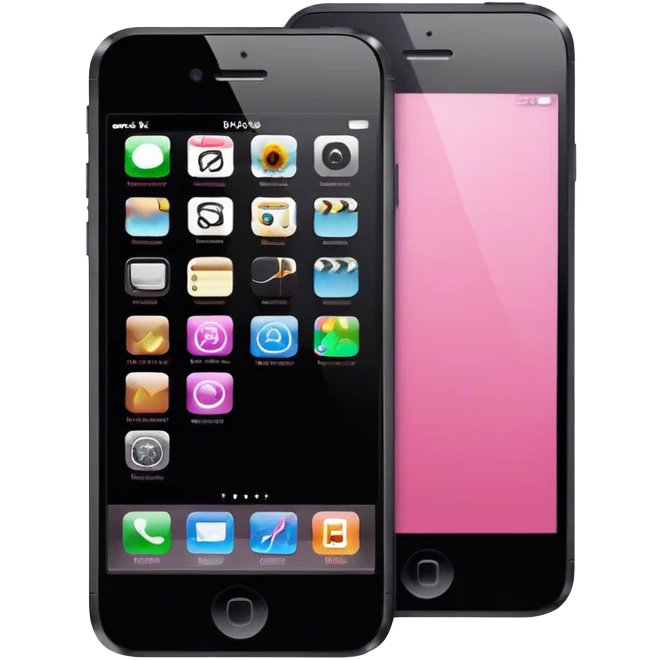 iphone emoji. No face. black screen. pink painted emoji