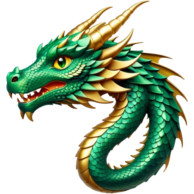 cinematic-noble-dragon-portrait-emoji,-poised-and-majestic,-with-a-sinuous,-elongated-body-covered-in-intricately-detailed,-shimmering-scales-in-hues-of-emerald-and-gold,-and-piercing,-fiery-eyes-that-reflect-ancient-wisdom; emoji
