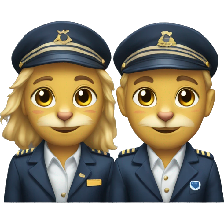 Two pilots cats  emoji