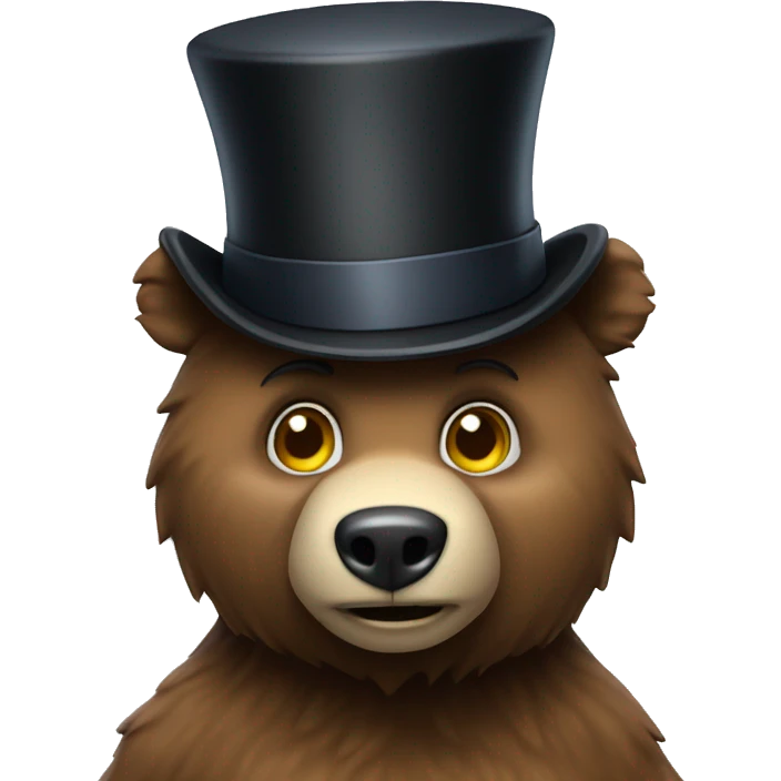 Animatronic Bear with top hat emoji