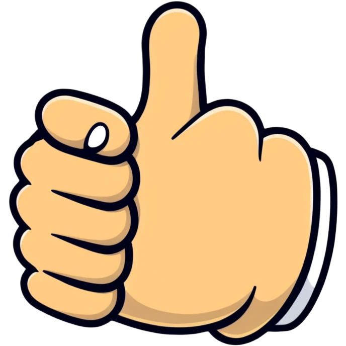 5 star review with thumbs up emoji