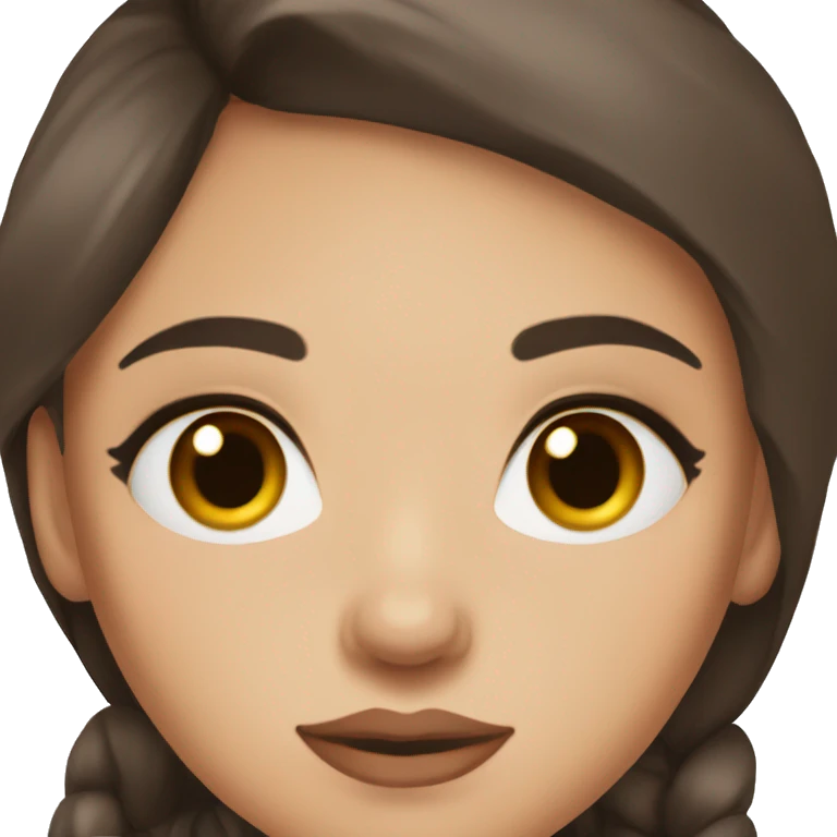 Girl with dark brown straight hair, brown eyes with big lashes , and big lips emoji