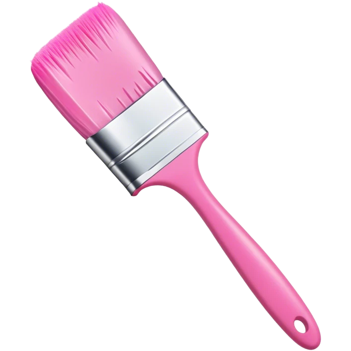 White brush, pink paint emoji