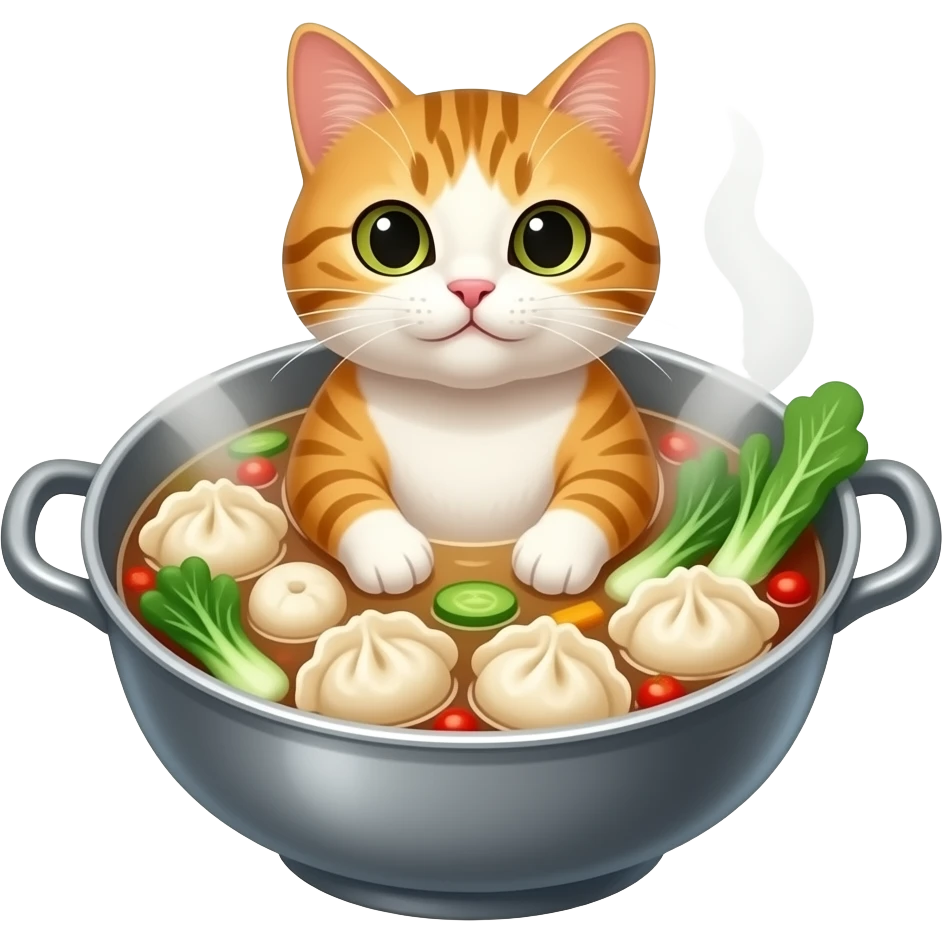 Chinese hot pot cat emoji