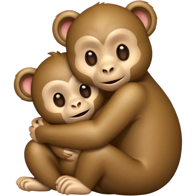Make a emoji bear hug an emoji monkey 🐒 🧸 emoji