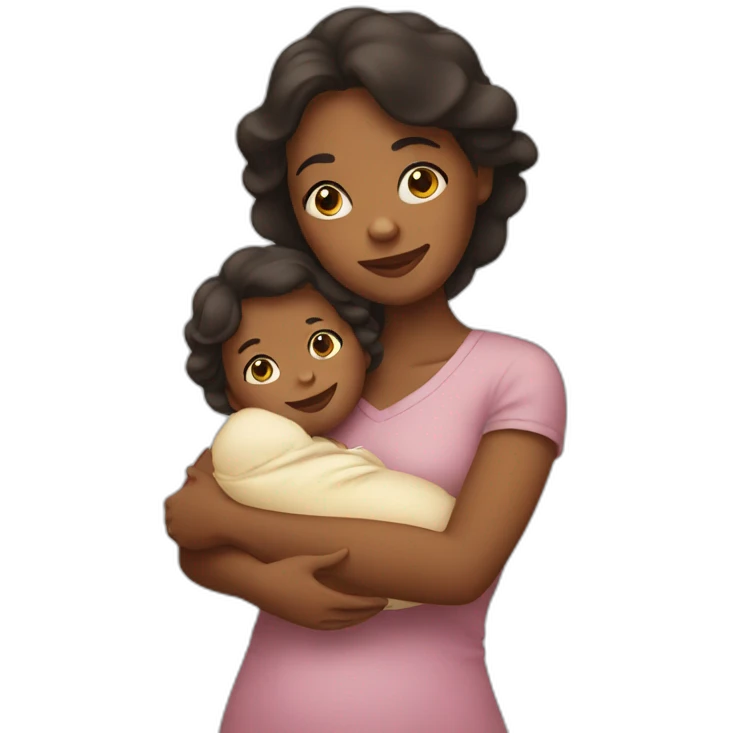 woman holding a baby emoji