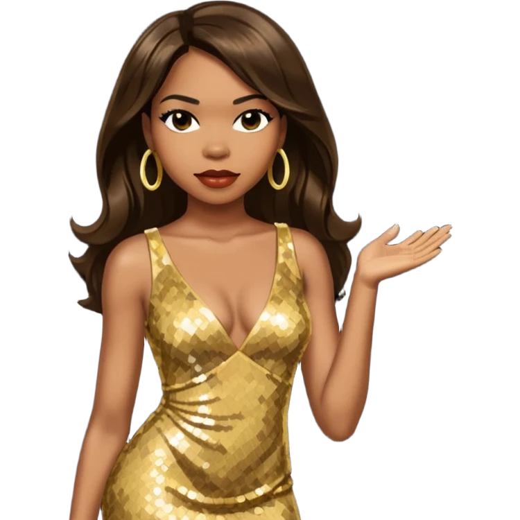 Tenitra Michelle Williams, R&B Singer from Destiny's Child with long dark brown hair, medium dark skin emoji