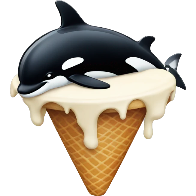 orca eating icecream emoji