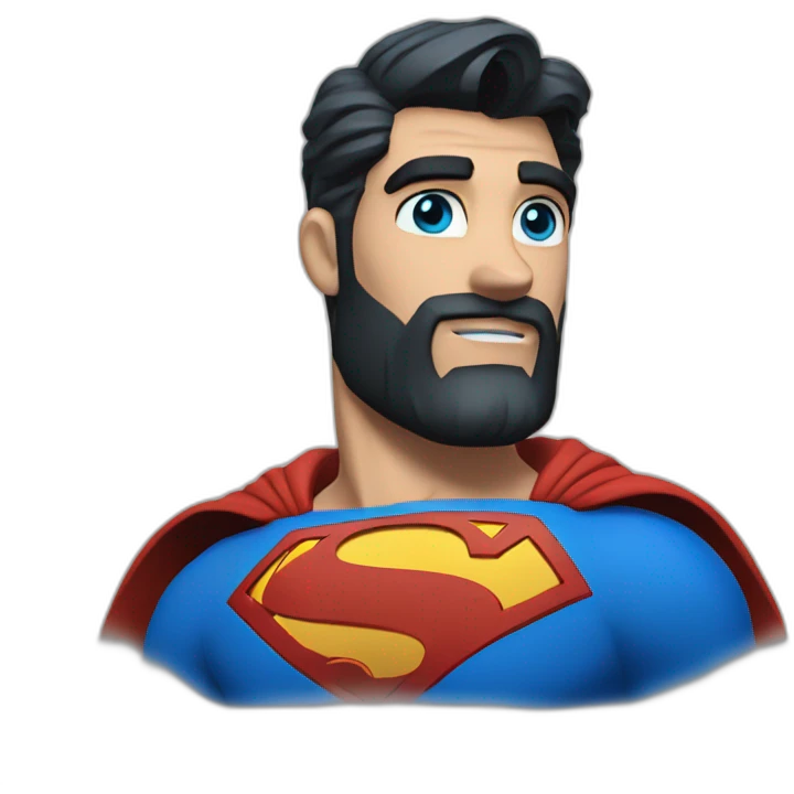 Superman Blue Eyes Beard Muscle emoji