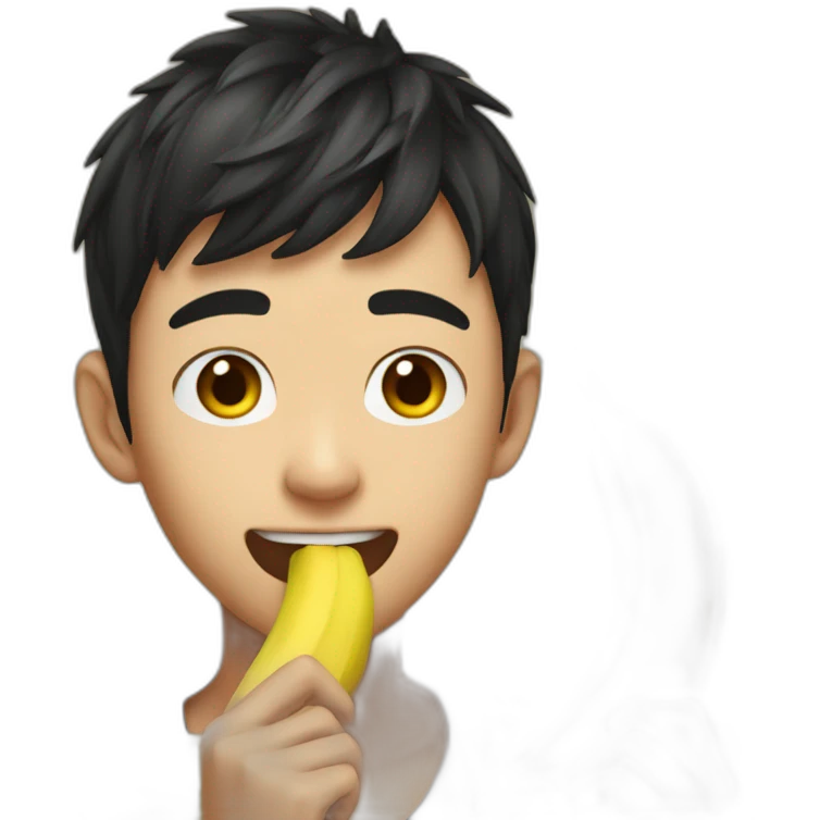 lucas wong eating banana emoji
