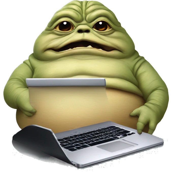 Jabba the Hutt from Star Wars with a laptop emoji
