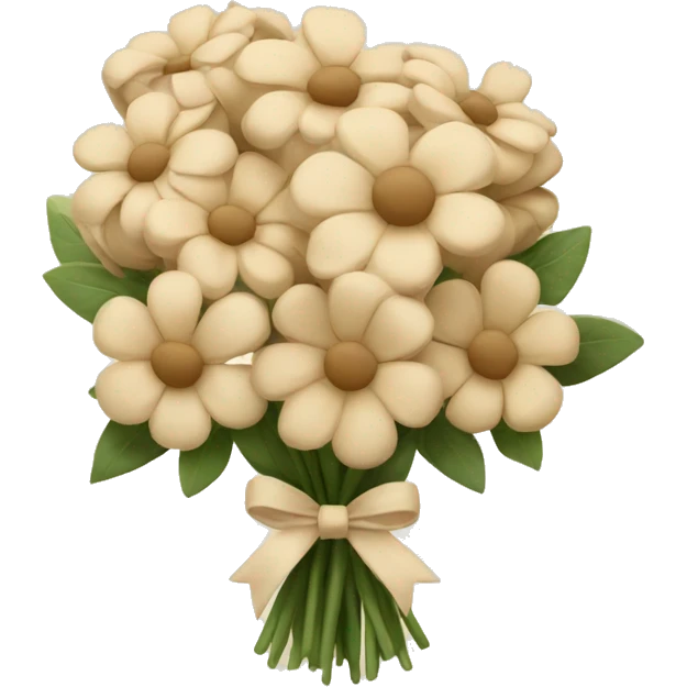 Beige flower bouquet with bow emoji