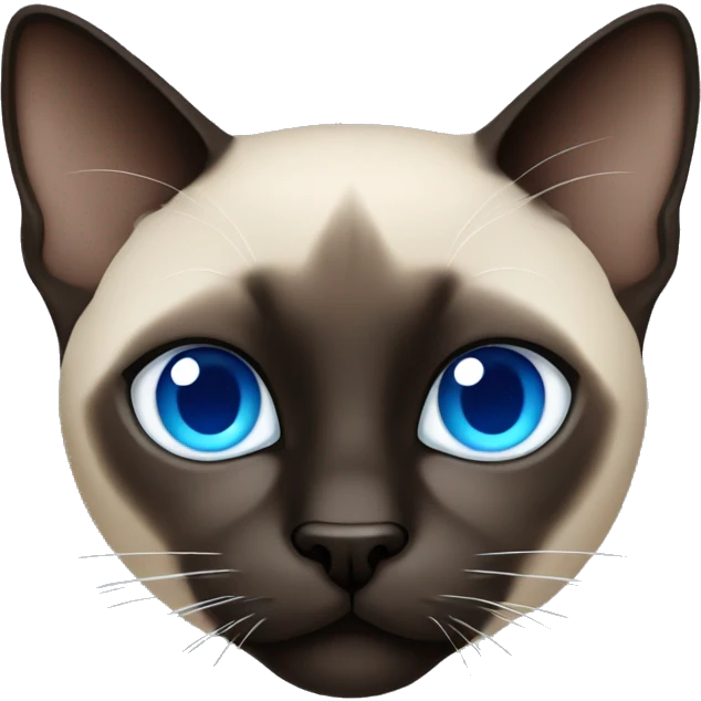 dark siamese cat with blue eyes emoji