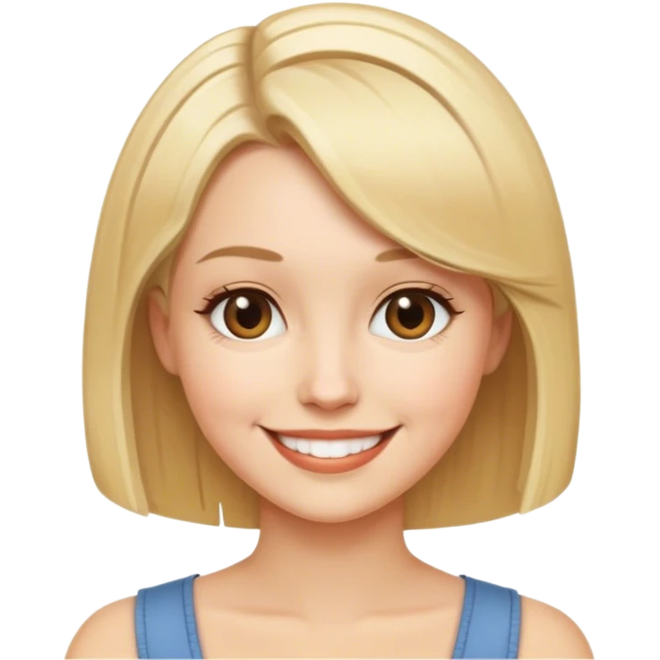 улыбающиеся блондинка с прической каре emoji