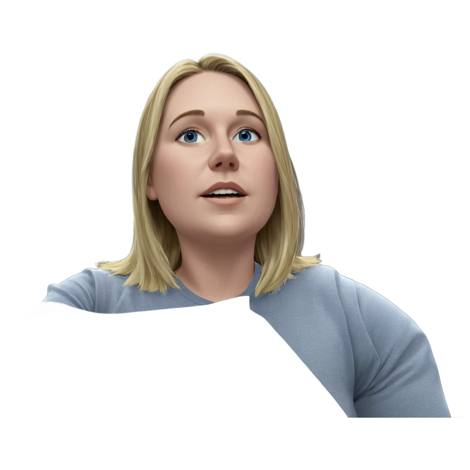 blonde girl under blue sky emoji