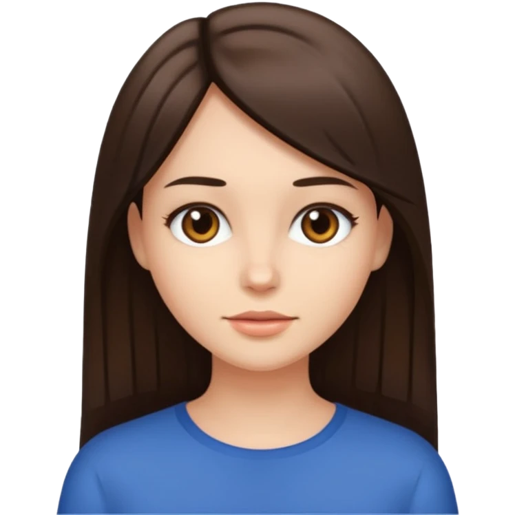 Brunette with straight hair emoji