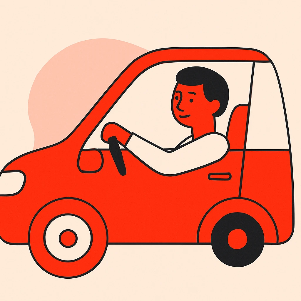 person driving a car emoji