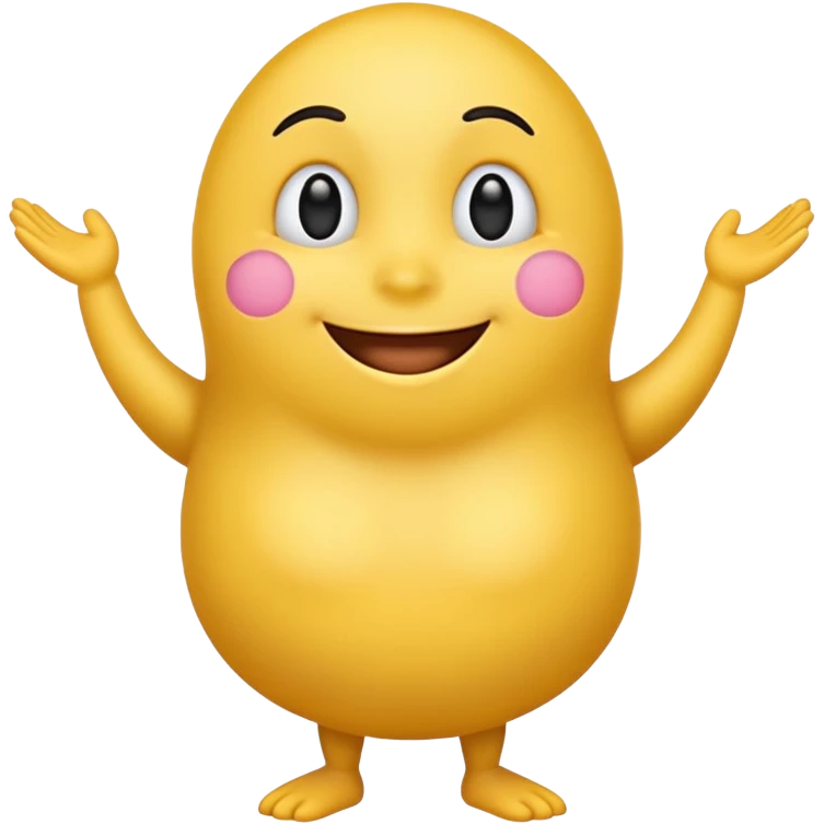 noseless yellow smiling emoji with tits, full body dark black eyes emoji