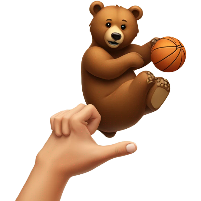 Brown Bear spinning basketball on his index finger  emoji