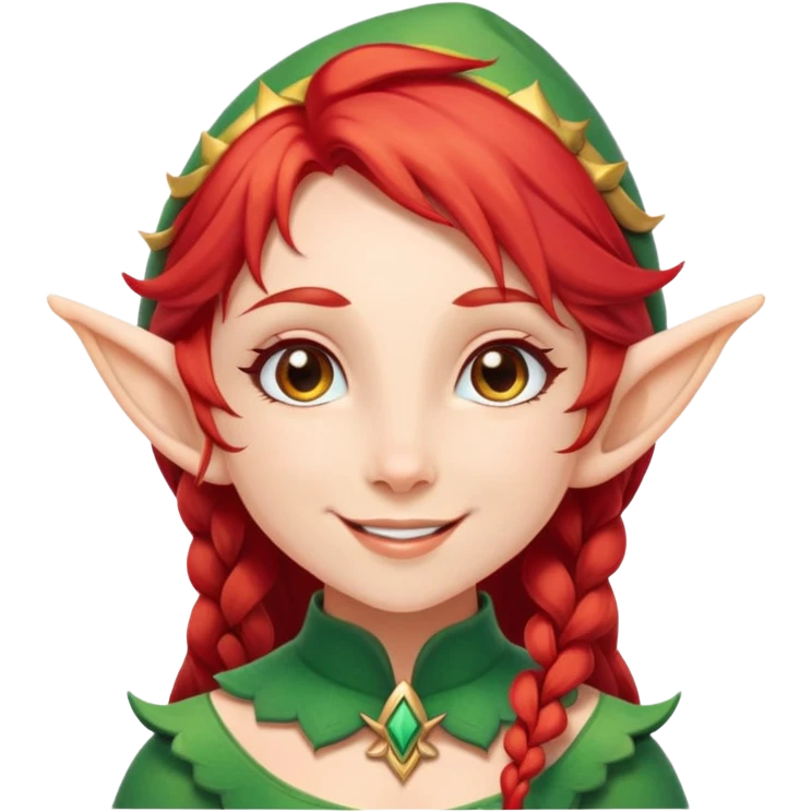 elf girl with red hair smiling emoji