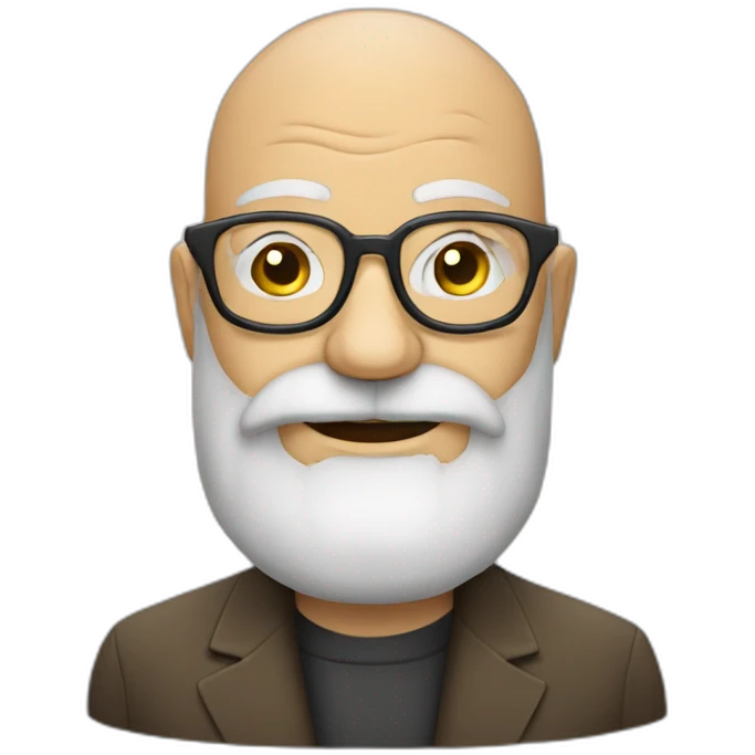 Old man glasses bald prof beard emoji