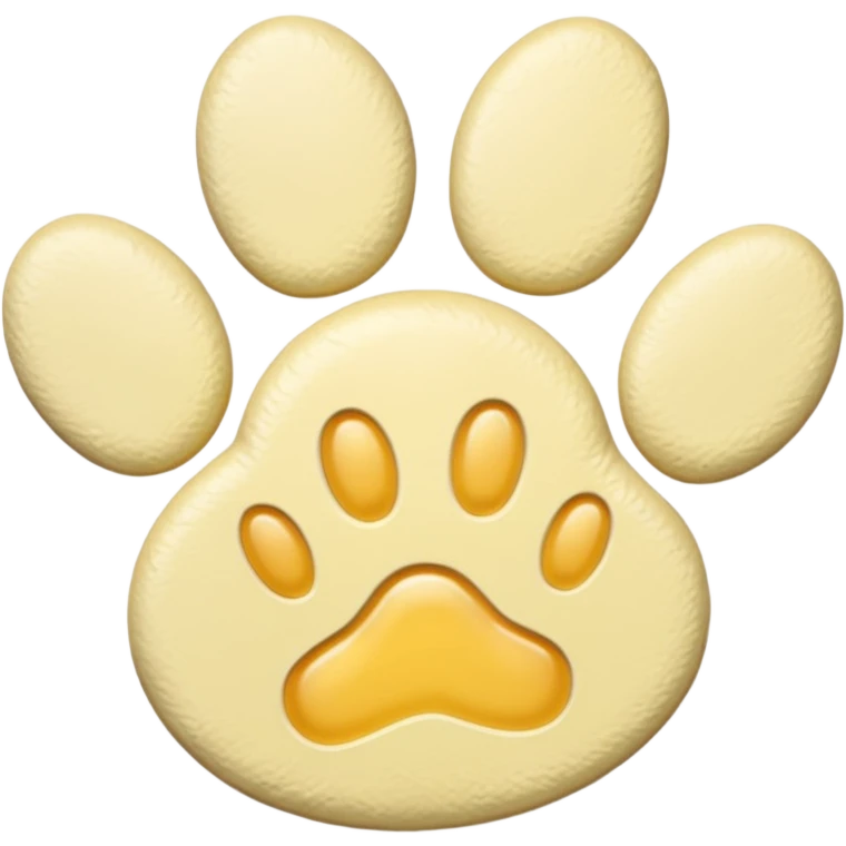 a pale pastel yellow pawprint emoji