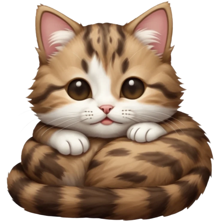 dark brown tabby and white kitten in funny positions with eyes closed emoji