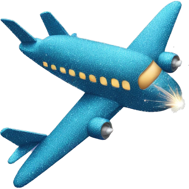 plane with big sparkles emoji