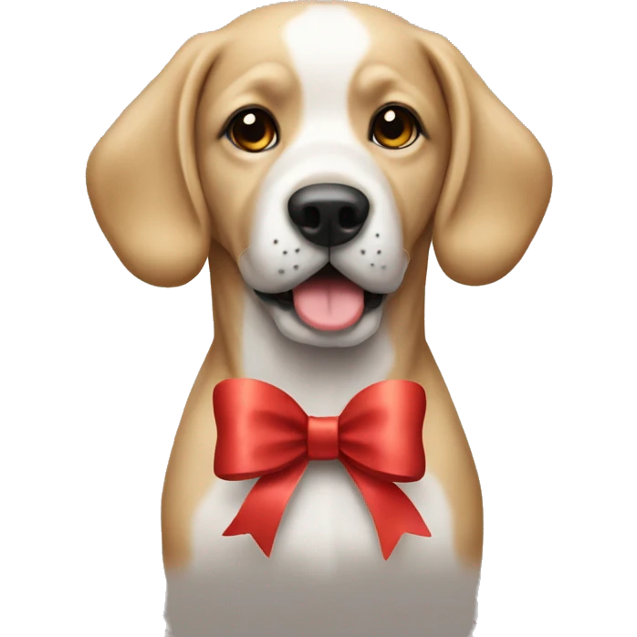 Dog with a bow Christmas emoji