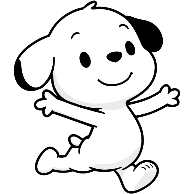 Snoopy dancing emoji