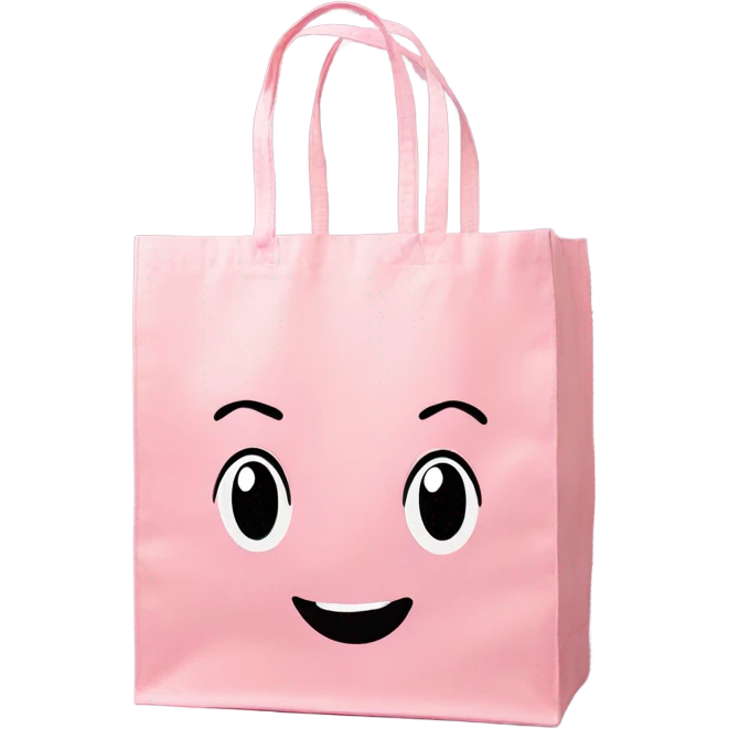 cute pink grocery bag no face emoji