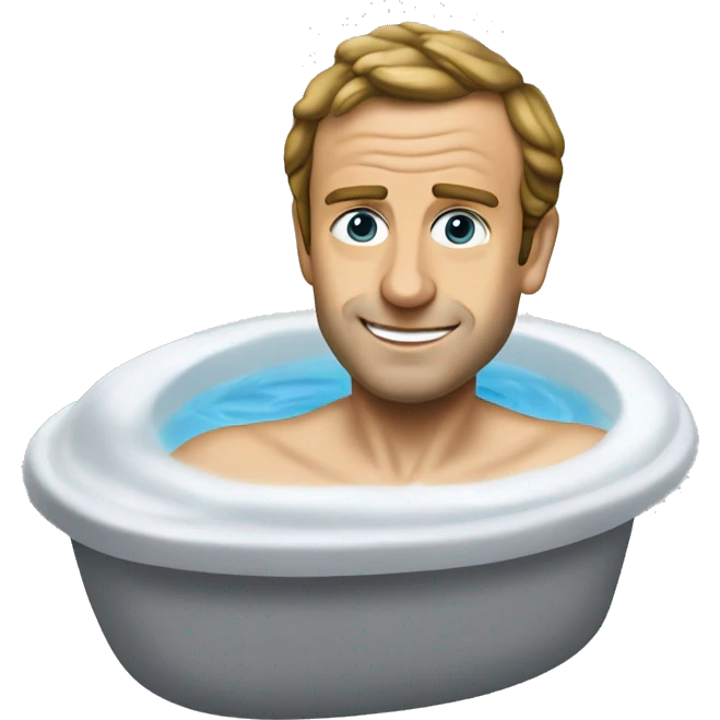 macron dans une baignoire emoji