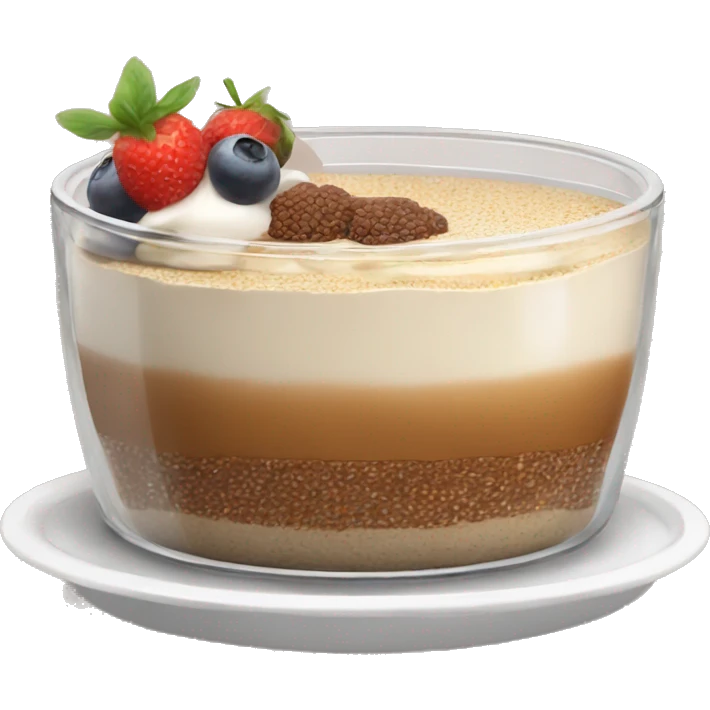 Tiramisu chia seed pudding emoji