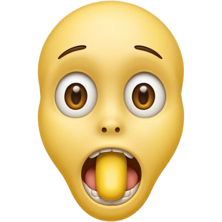 surprised emoji with a yellow bone in its mouth emoji