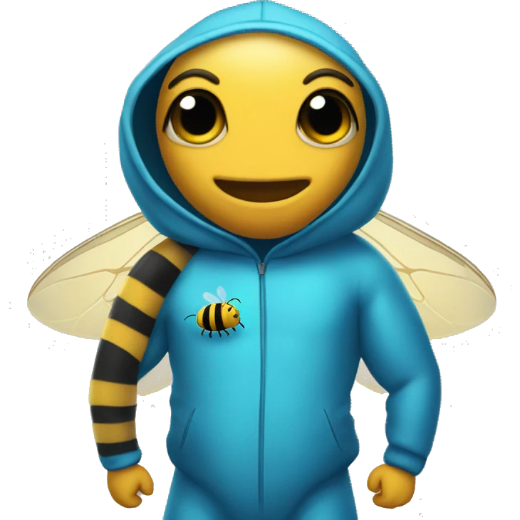 Bee in a blue fish suit emoji
