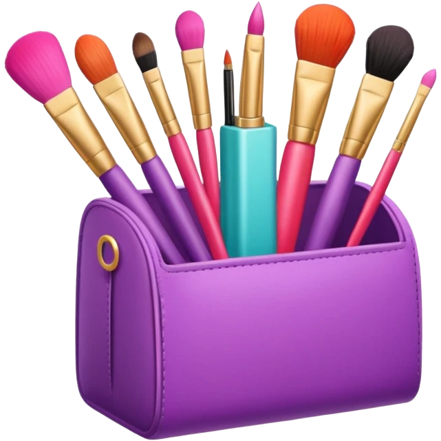 Makeup tools and products standing emoji