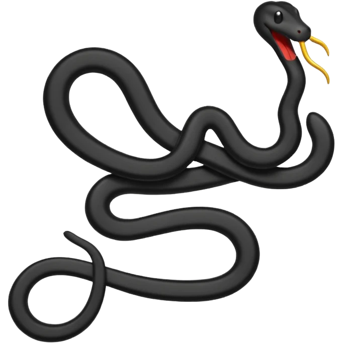 Minimalist emoji-style sticker of a bent paperclip shaped like a snake, wrapping onto itself. Thin black silhouette, no texture. emoji