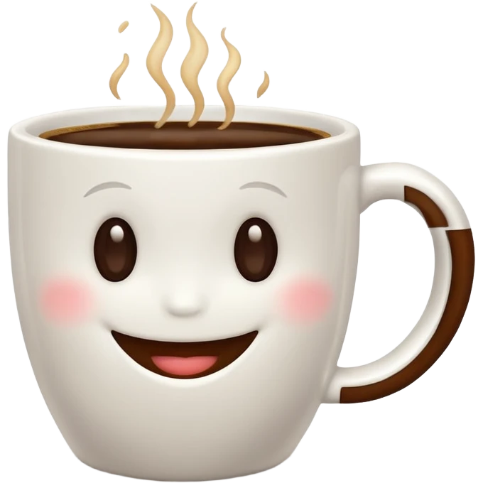 a coffee cup with a smile emoji