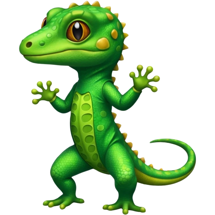 Gecko with a gecko suit emoji