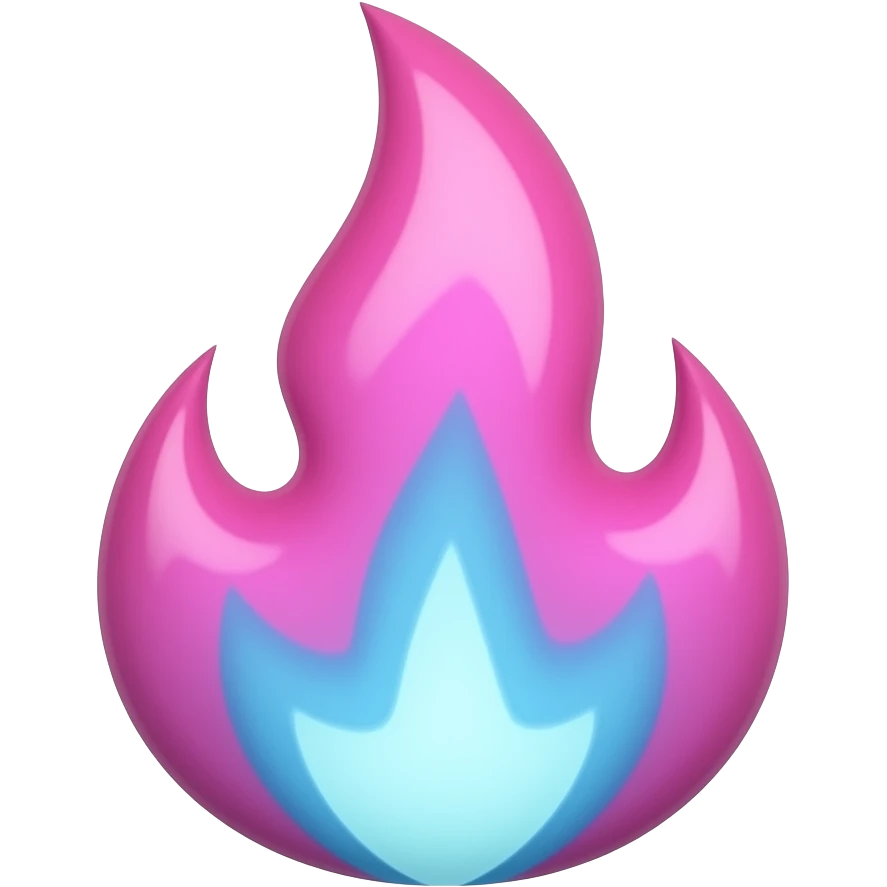 pink and blue flame emoji