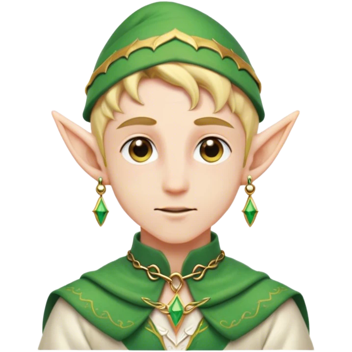 dnd male character with elf earring and cloth emoji