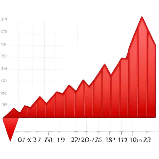 short red decreasing graph. emoji