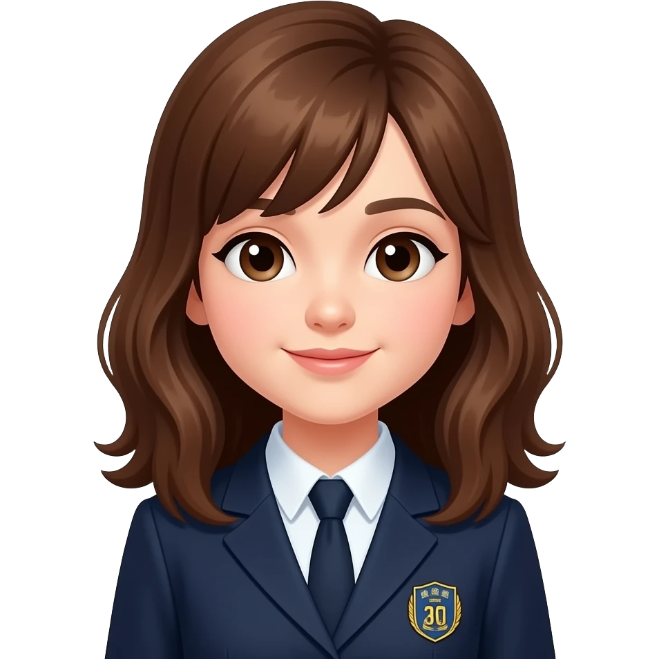 chica morena con uniforme emoji