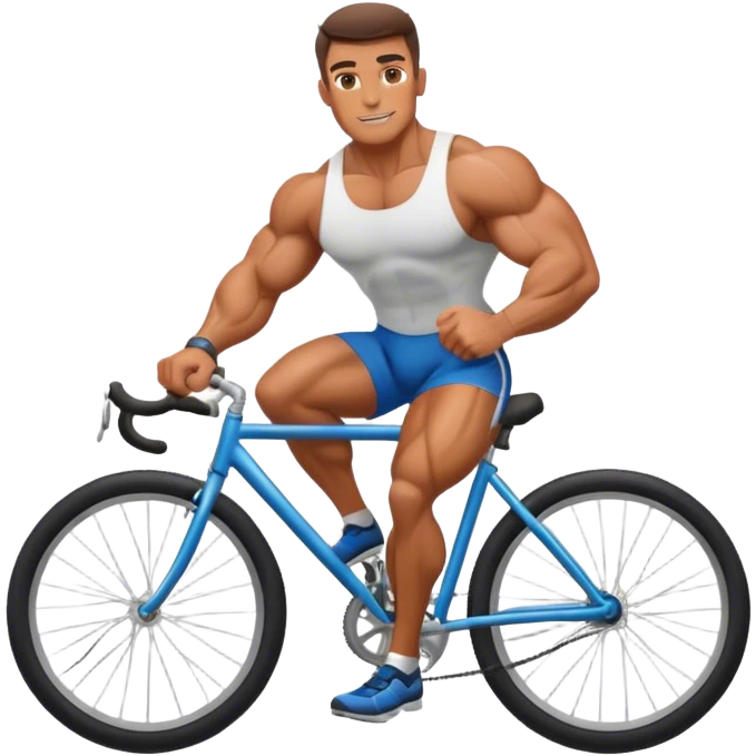 bodybuilder cycling emoji
