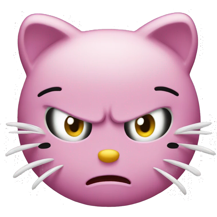 hello kitty making anger face emoji