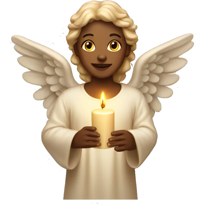 beige angel with candle emoji